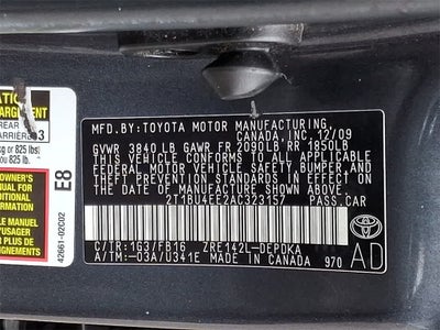 2010 Toyota Corolla 4dr Sdn Auto (Natl)