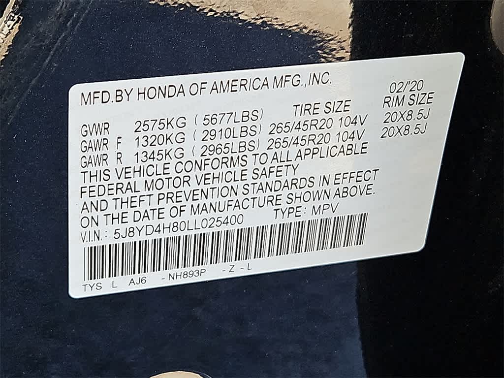 2020 Acura MDX w/Advance Pkg