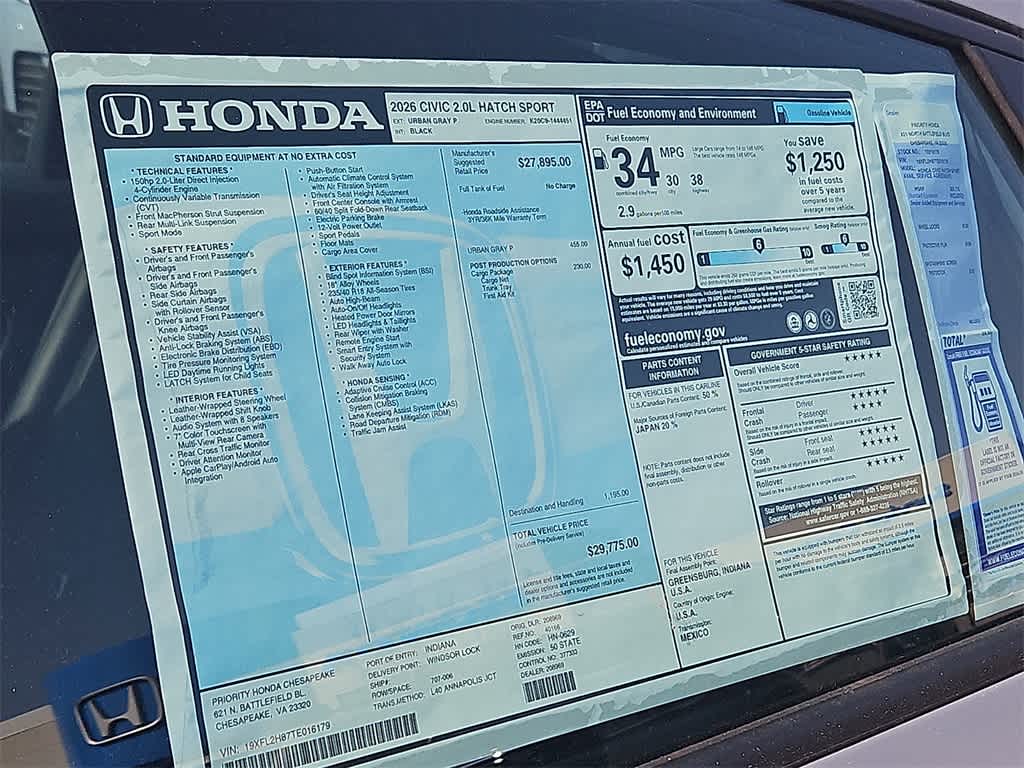 2026 Honda Civic Sport