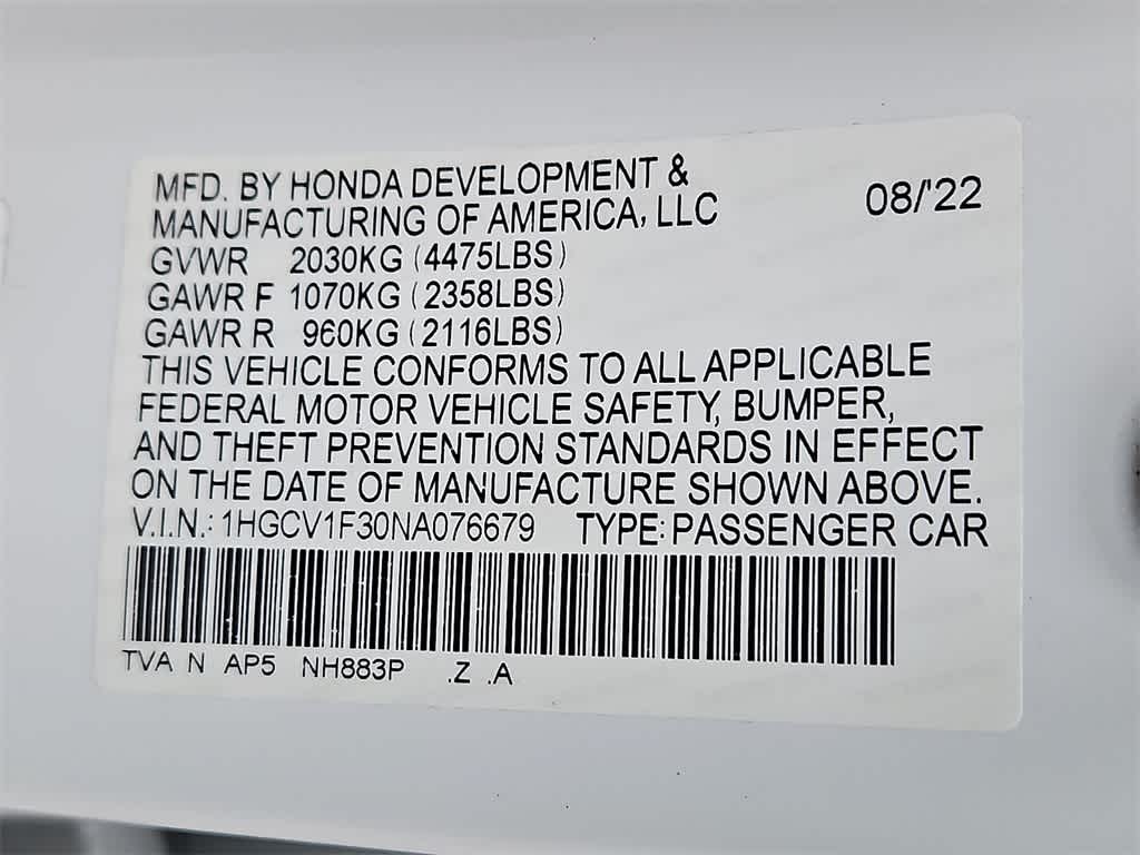 2022 Honda Accord Sport