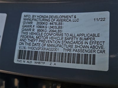 2022 Honda Accord Sport