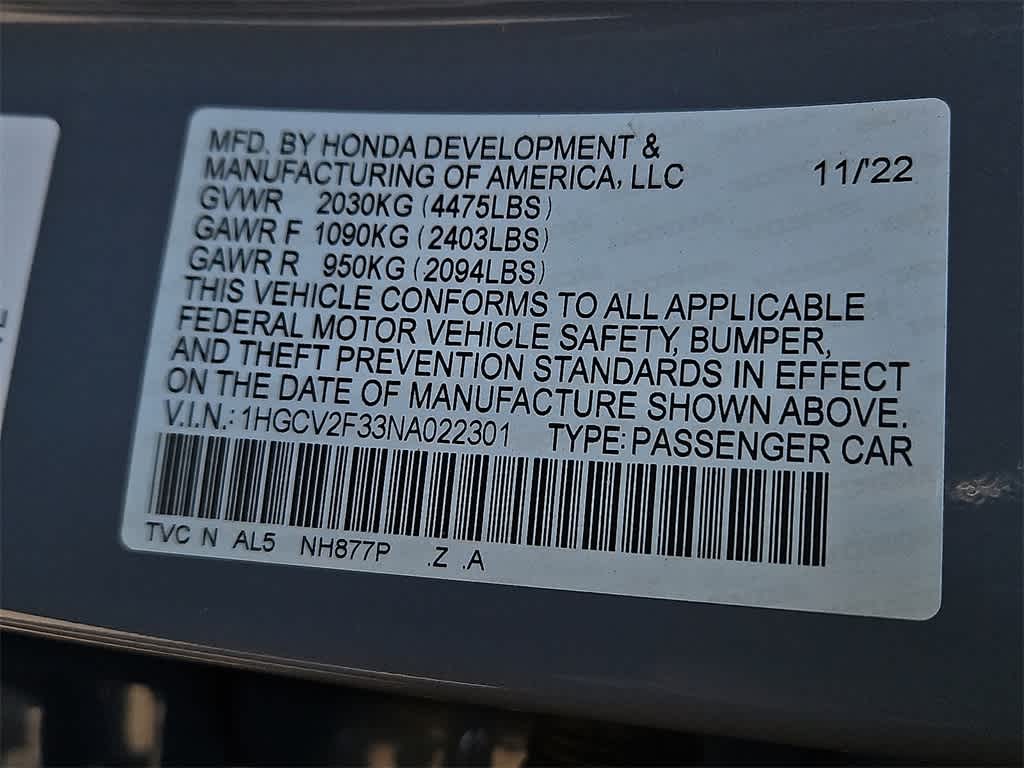 2022 Honda Accord Sport