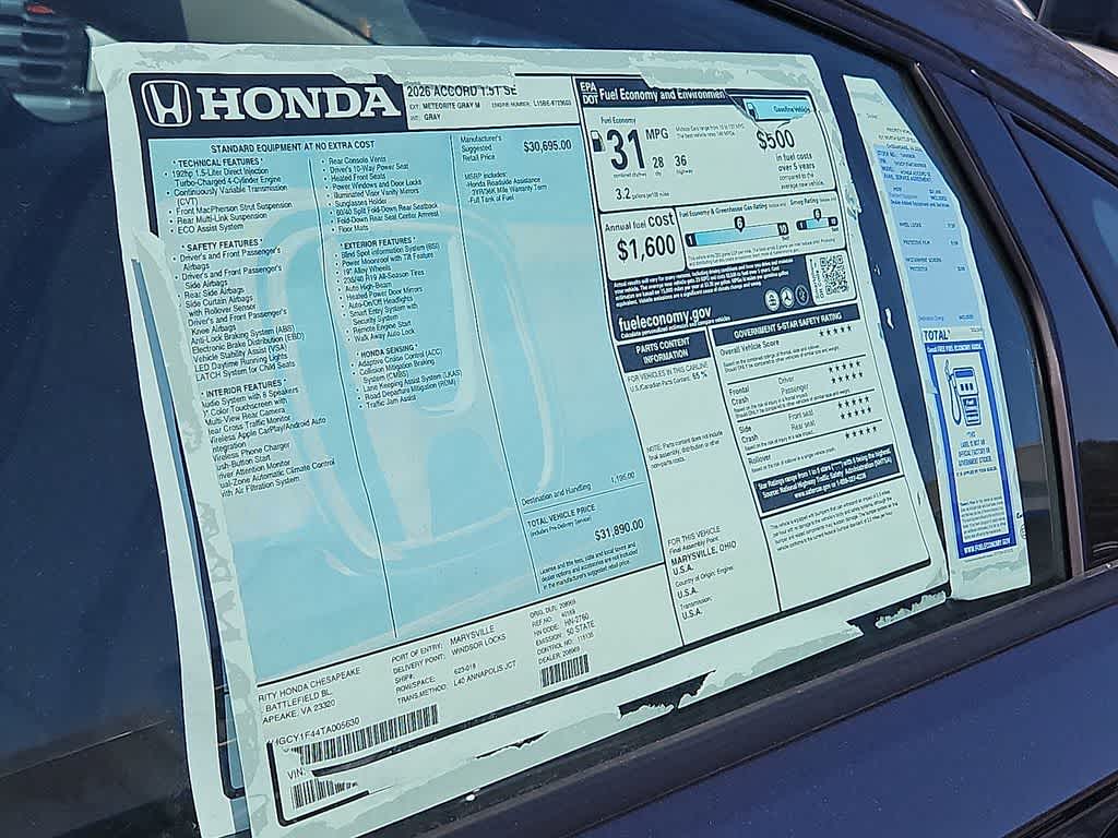 2026 Honda Accord SE