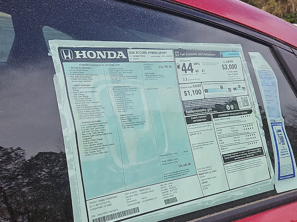 2026 Honda Accord Hybrid Sport