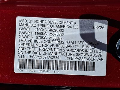 2026 Honda Accord Hybrid EX-L