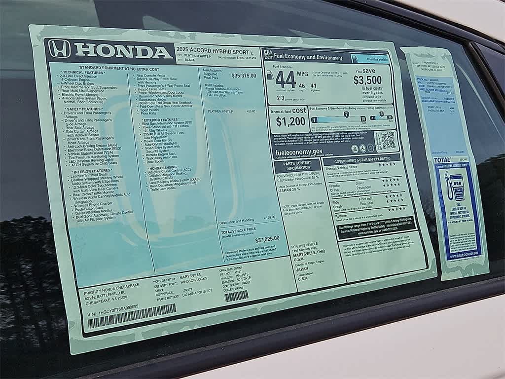 2025 Honda Accord Hybrid Sport-L