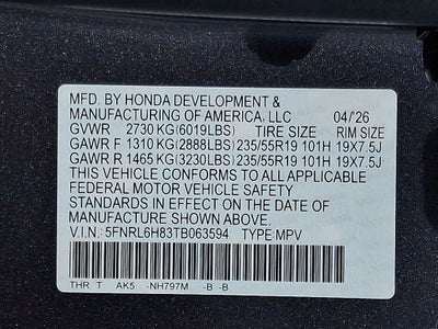 2026 Honda Odyssey Touring