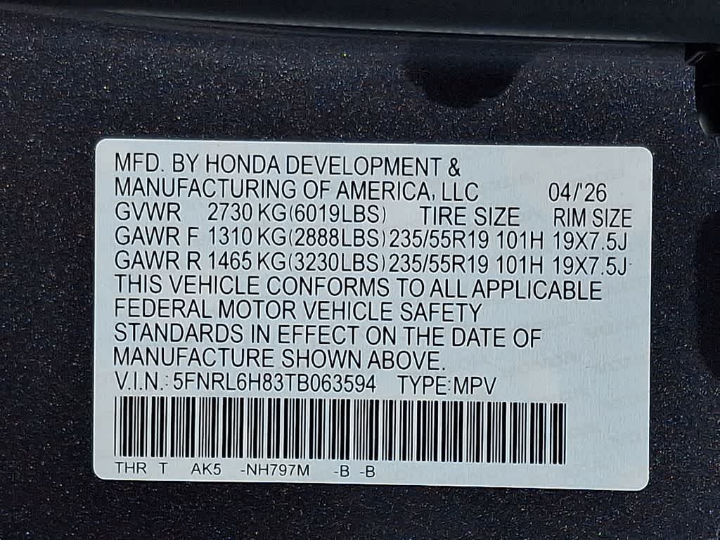 2026 Honda Odyssey Touring