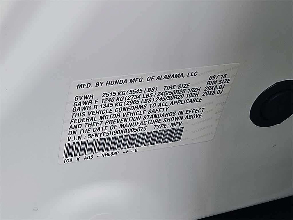 2019 Honda Pilot Touring 8-Passenger