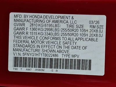 2026 Honda Pilot Touring