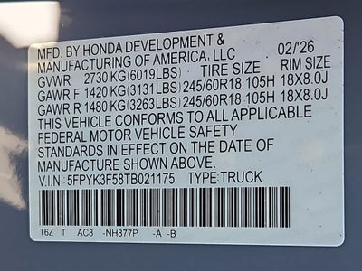 2026 Honda Ridgeline RTL