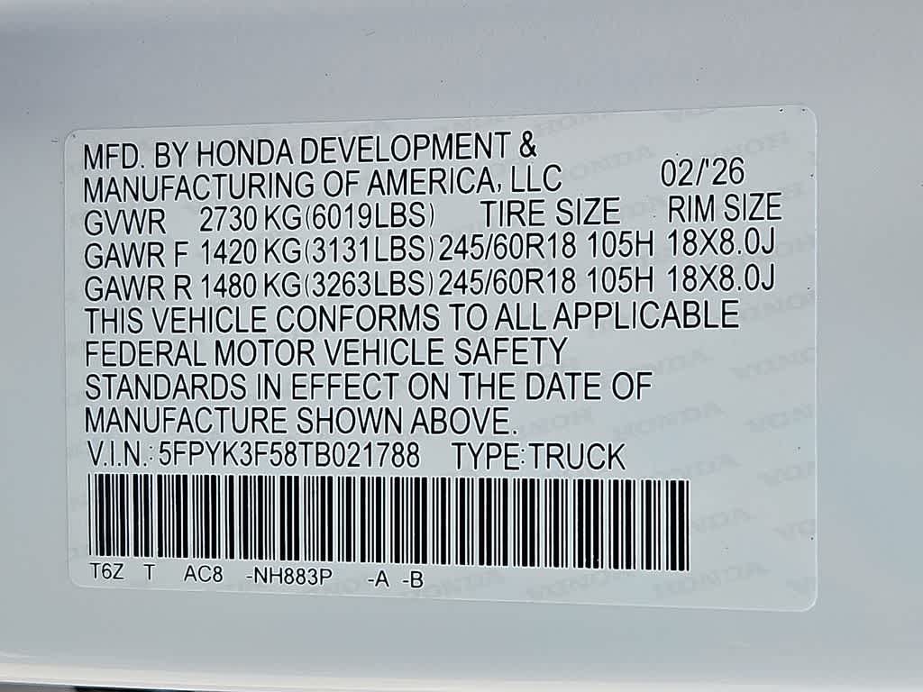 2026 Honda Ridgeline RTL