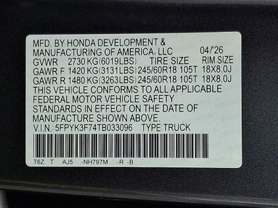 2026 Honda Ridgeline TrailSport+