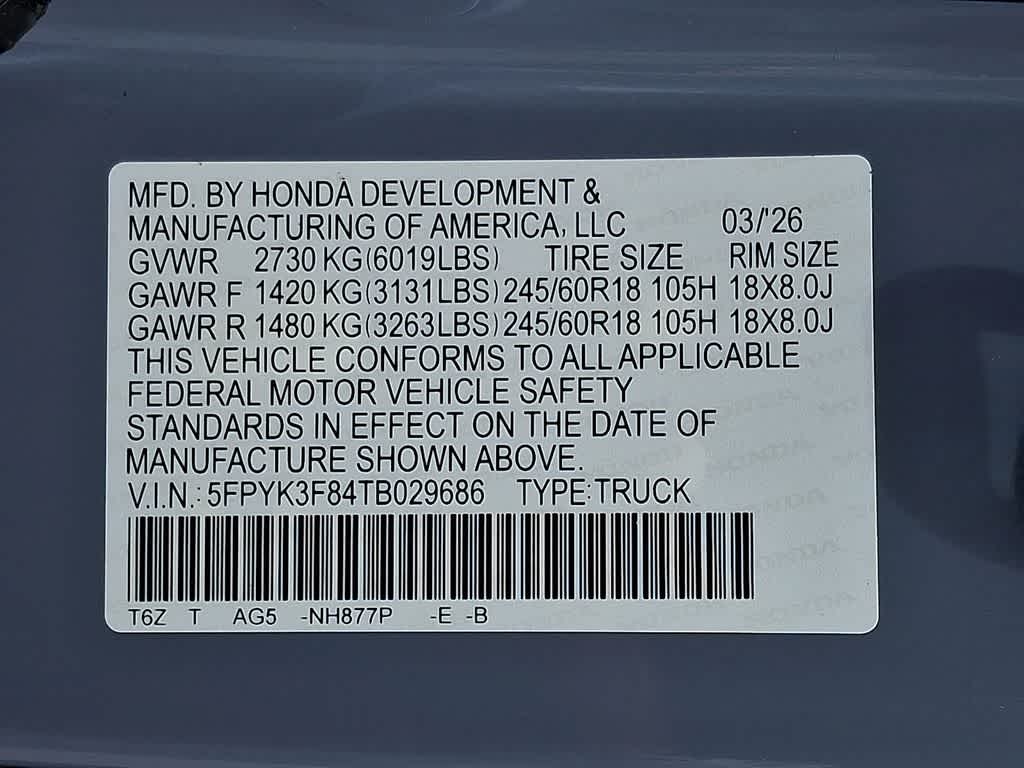 2026 Honda Ridgeline Black Edition