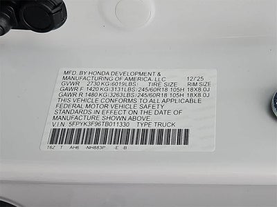 2026 Honda Ridgeline Black Edition Two-Tone