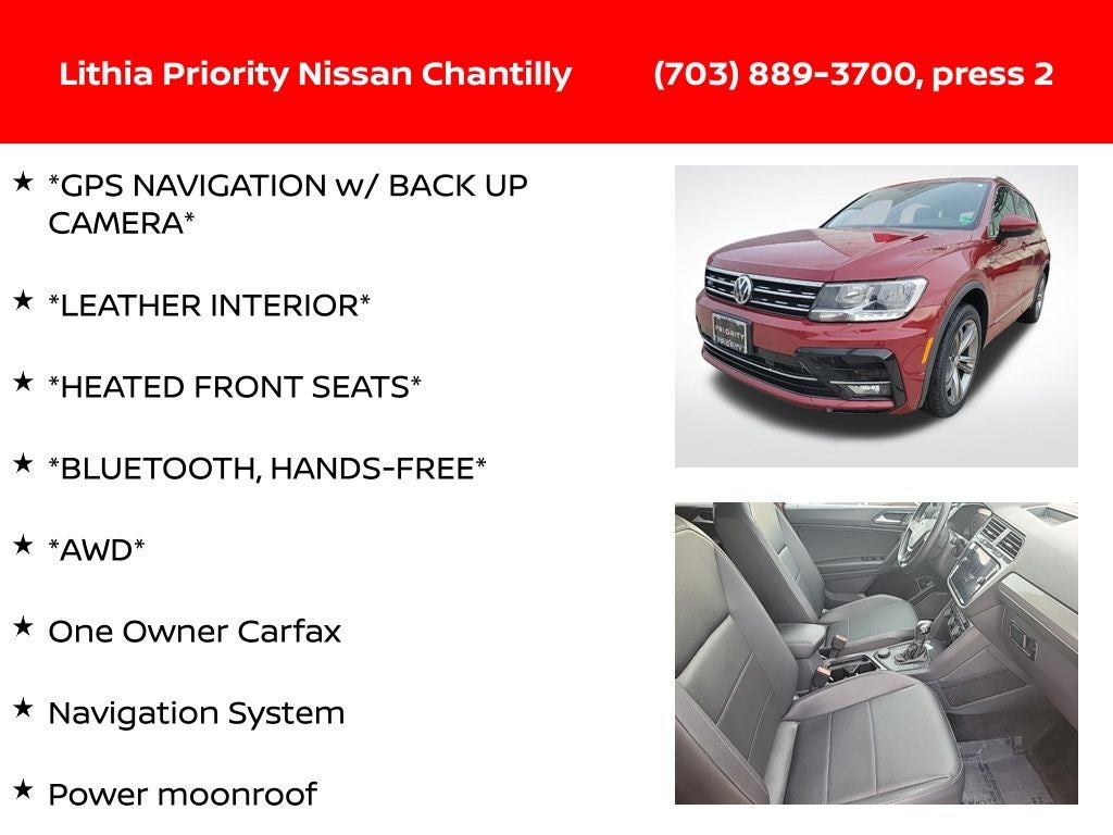 2019 Volkswagen Tiguan 2.0T SEL R-Line 4Motion