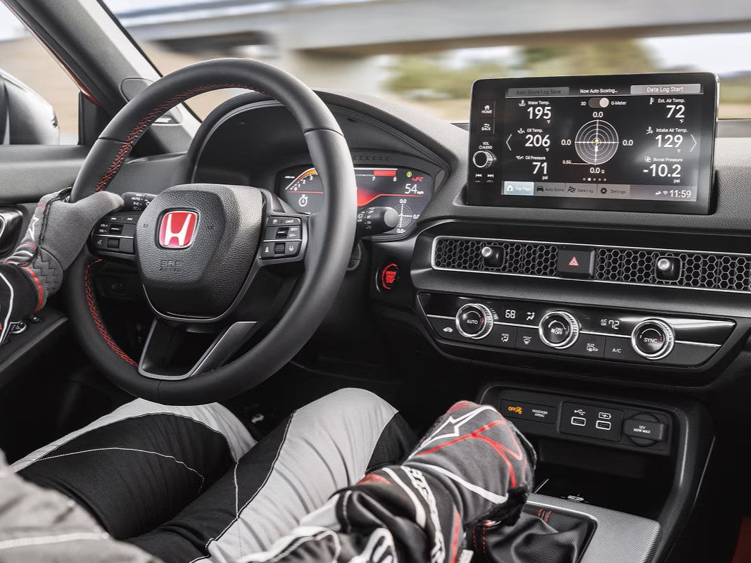 Interior technology and digital dashboard dashboard display of the 2026 Honda Civic Type R