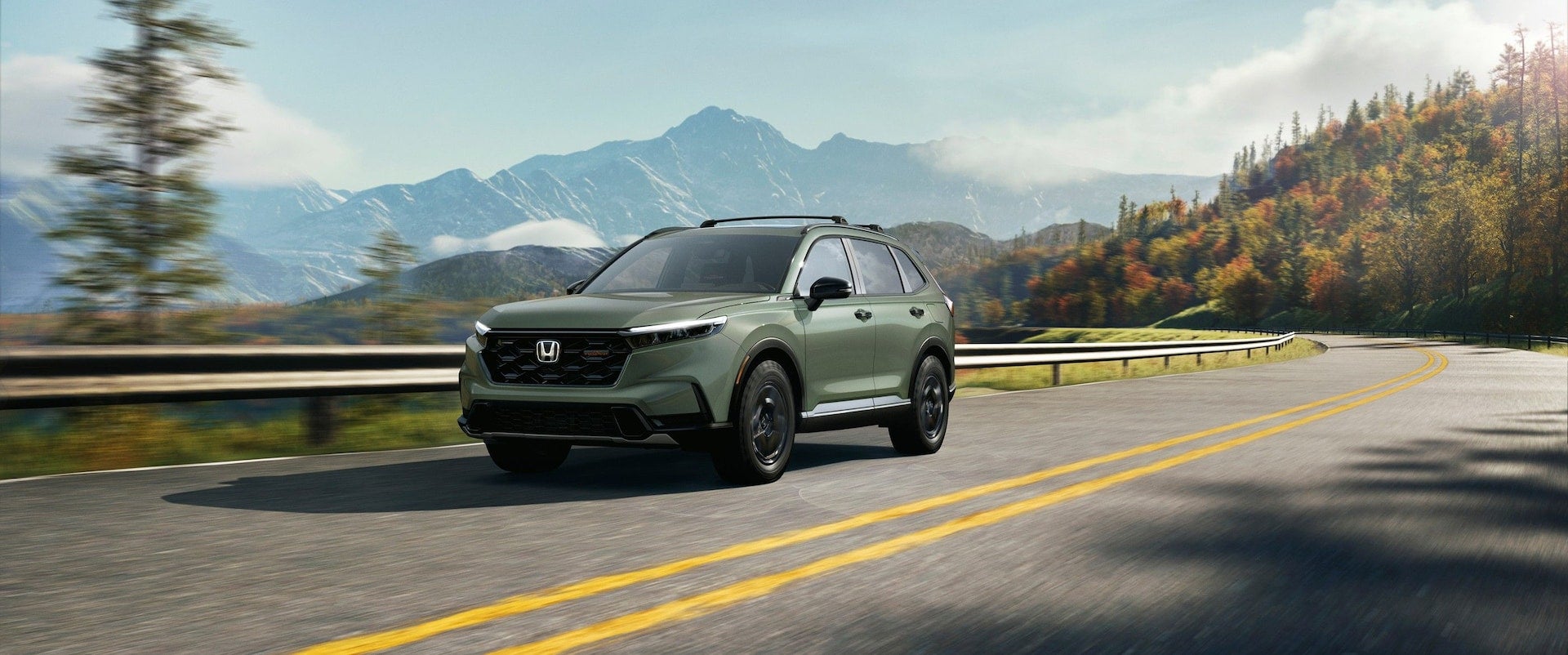 2026-Honda-CR-V-Hybrid-Trailsport-Green-Driving