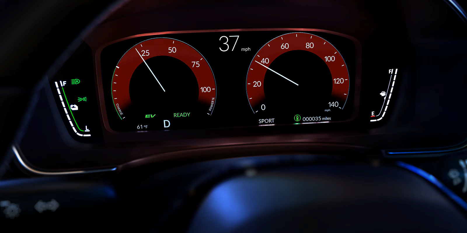 2026 Honda Civic Sedan Sport Touring Hybrid Fuel Dashboard
