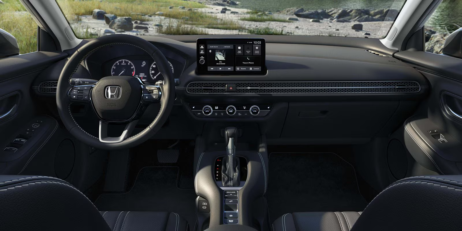 Interior view of the new Honda model highlighting advanced technology features
